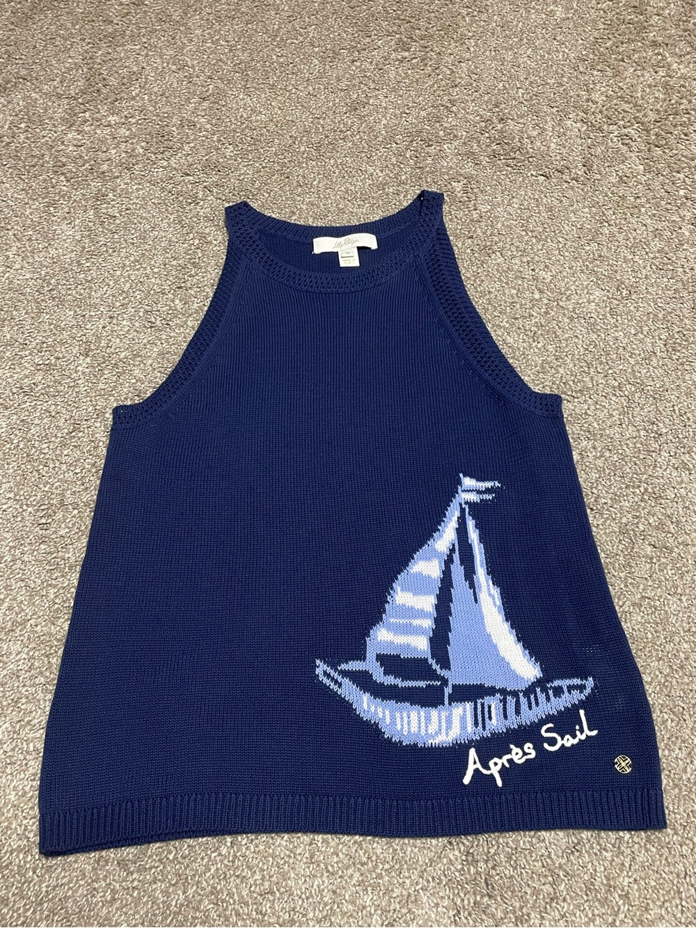Lilly Pulitzer Emra Sweater Tank Women’s Medium Apres Sail Boat
